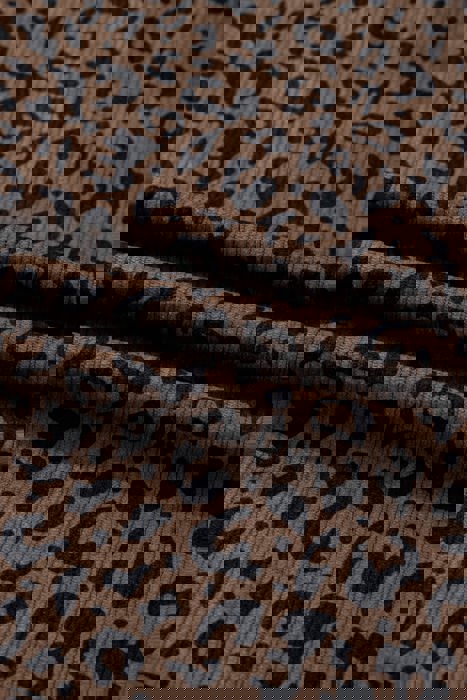 Leopard Corduroy Quarter-Zip Sweatshirt