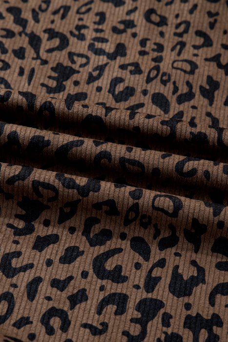 HIDDEN GEMS | Leopard Corduroy Quarter-Zip Sweatshirt