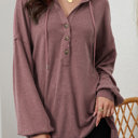  SALE! Everyday Soft Buttoned Top w/Hoodie