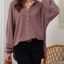  SALE! Everyday Soft Buttoned Top w/Hoodie