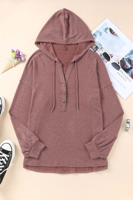 SALE! Everyday Soft Buttoned Top w/Hoodie