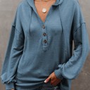  SALE! Everyday Soft Buttoned Top w/Hoodie