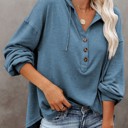  SALE! Everyday Soft Buttoned Top w/Hoodie