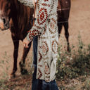  HIDDEN GEMS Western Print Cardigan