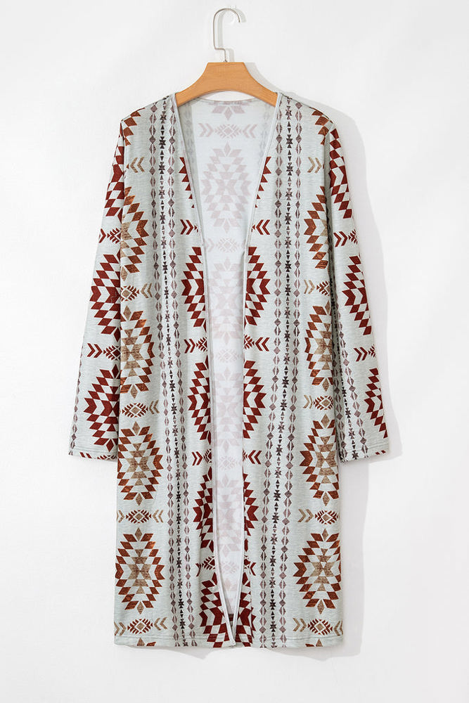 HIDDEN GEMS Western Print Cardigan