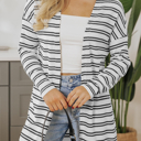  HIDDEN GEMS Essential Stripe Long Cardigan