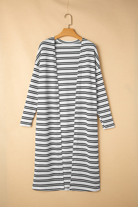 HIDDEN GEMS Essential Stripe Long Cardigan