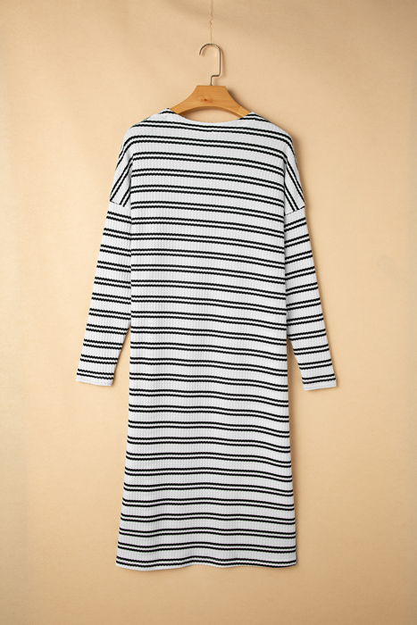 HIDDEN GEMS Essential Stripe Long Cardigan