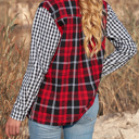  SALE! Colorblock Plaid Button-Up Shirt