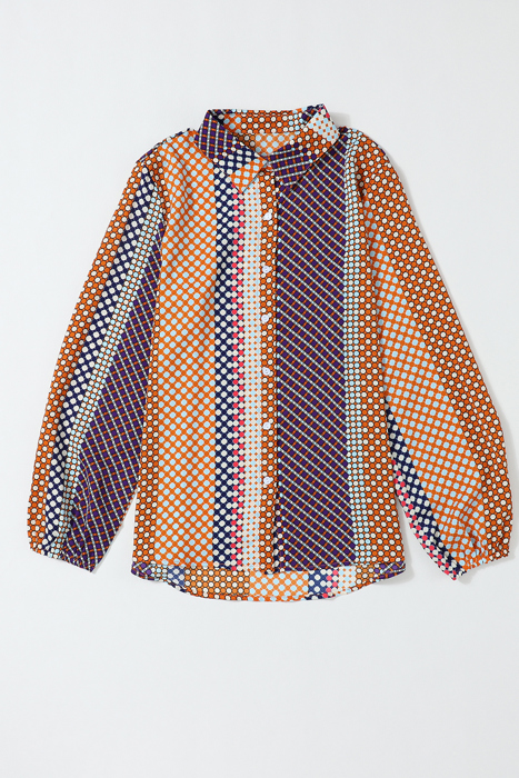 The Darlene Abstract Button-Down Blouse