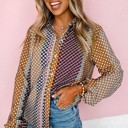  The Darlene Abstract Button-Down Blouse