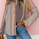  The Darlene Abstract Button-Down Blouse