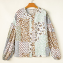  Wildflower Patchwork Puff Sleeve Shirt