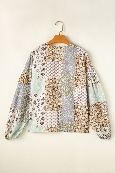 Wildflower Patchwork Puff Sleeve Shirt
