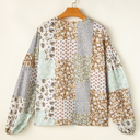  Wildflower Patchwork Puff Sleeve Shirt