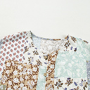  Wildflower Patchwork Puff Sleeve Shirt