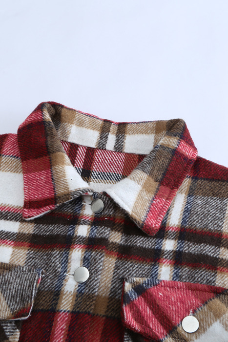 HIDDEN GEMS | Plaid Chest Pocket Buttoned Shacket