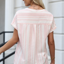  Sunday Breeze Striped Cotton Blend Top