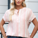  Sunday Breeze Striped Cotton Blend Top