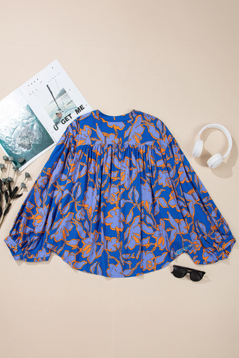 The Carly Buttoned Floral Blouse