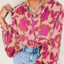  The Carly Buttoned Floral Blouse