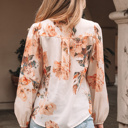  HIDDEN GEMS | Floral Puff Sleeve Collared Shirt