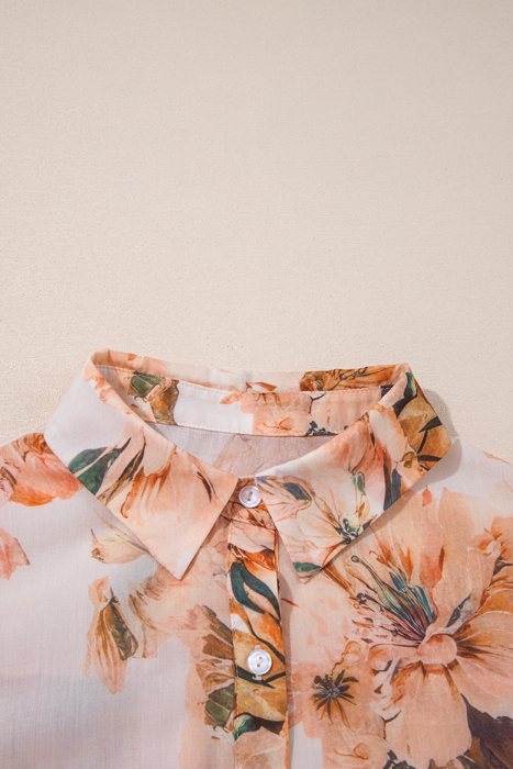 HIDDEN GEMS | Floral Puff Sleeve Collared Shirt