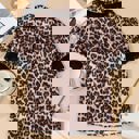  Madeline Leopard and Lace Buttoned Blouse