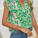  The Everly Abstract Ruffle Top