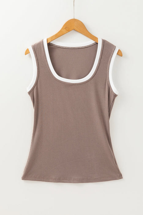 HIDDEN GEMS Essential Contrast Ribbed Tank