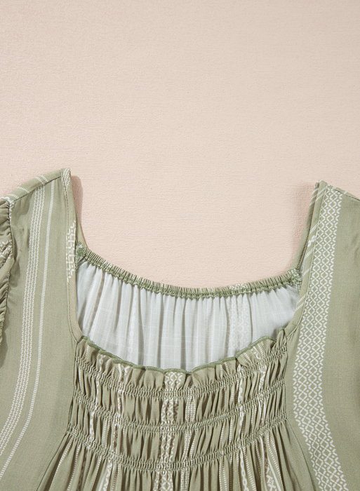 HIDDEN GEMS | Boho Stripe Ruffle Top