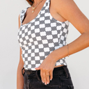  HIDDEN GEMS Checker Crop Tank