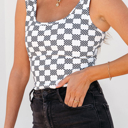  HIDDEN GEMS Checker Crop Tank