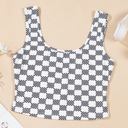  HIDDEN GEMS Checker Crop Tank