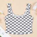  HIDDEN GEMS Checker Crop Tank