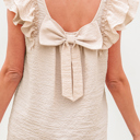  Dreamy Bow Back Ruffle Blouse