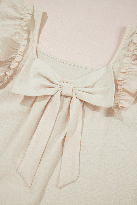 Dreamy Bow Back Ruffle Blouse
