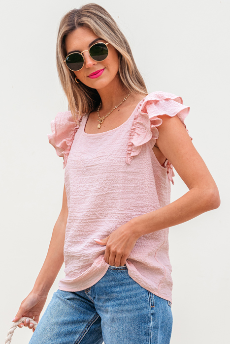 Dreamy Bow Back Ruffle Blouse