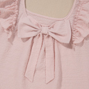  Dreamy Bow Back Ruffle Blouse