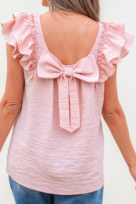 Clearance! Dreamy Bow Back Ruffle Blouse