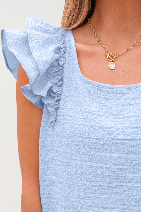 Dreamy Bow Back Ruffle Blouse