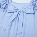  Dreamy Bow Back Ruffle Blouse