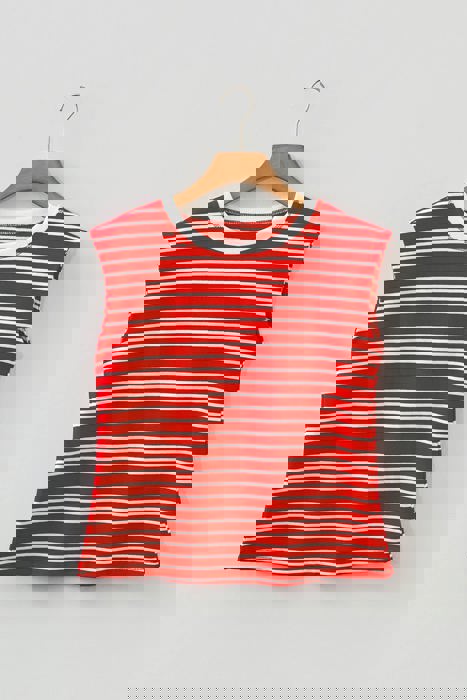 Sunkissed Days Stripe Ribbed Knit Tank Top