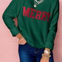 Blackish Green Small HIDDEN GEMS | MERRY Christmas Raglan Sleeve Sweater
