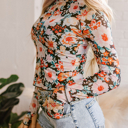  HIDDEN GEMS | Floral Mesh Long Sleeve Top