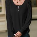  HIDDEN GEMS | Solid Drawstring Side Henley Top