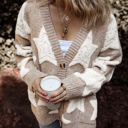  HIDDEN GEMS | Star Sherpa Textured Buttoned Cardigan