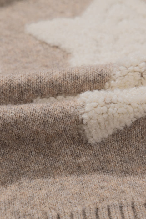 HIDDEN GEMS | Star Sherpa Textured Buttoned Cardigan