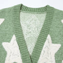  HIDDEN GEMS | Star Sherpa Textured Buttoned Cardigan