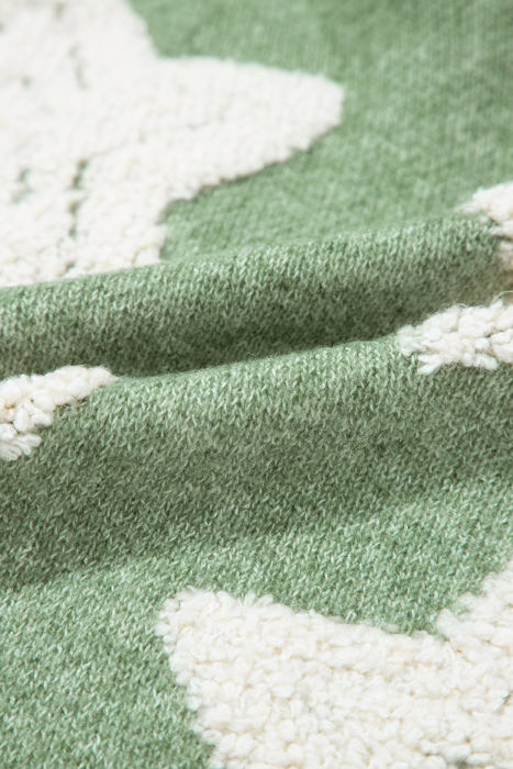 HIDDEN GEMS | Star Sherpa Textured Buttoned Cardigan